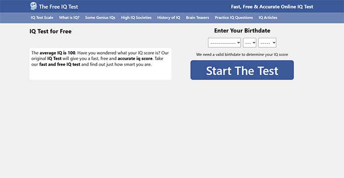سایت Free-IQTest.net
