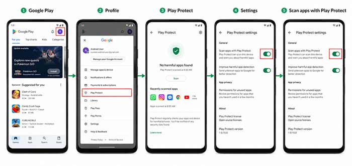 نقش Google Play Protect